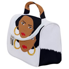 African American Woman With ?urly Hair Satchel Handbag by bumblebamboo