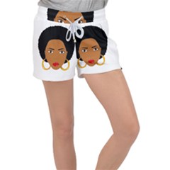 African American Woman With ?urly Hair Women s Velour Lounge Shorts by bumblebamboo