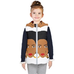 African American Woman With ?urly Hair Kids  Hooded Puffer Vest