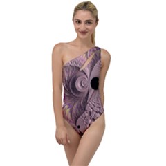 Fractal Tender Rose Cream To One Side Swimsuit by Pakrebo