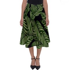 Leaves Pattern Tropical Green Perfect Length Midi Skirt