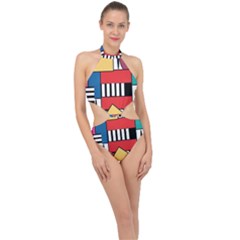 Tajah Olson Designs  Halter Side Cut Swimsuit by TajahOlsonDesigns