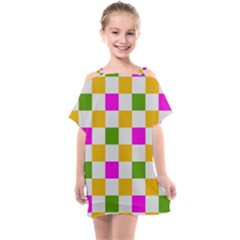 Checkerboard Again 3 Kids  One Piece Chiffon Dress by impacteesstreetwearseven