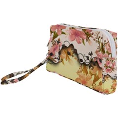 A Touch Of Vintage, Floral Design Wristlet Pouch Bag (small)