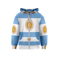 Argentina Flag Kids  Zipper Hoodie by FlagGallery