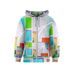 City Modern Business Skyscrapers Kids  Zipper Hoodie by Pakrebo