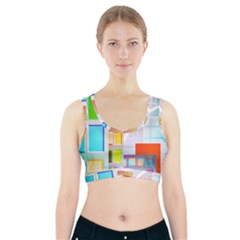 City Modern Business Skyscrapers Sports Bra With Pocket by Pakrebo