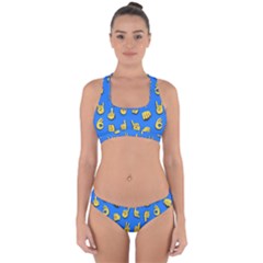 Emojis Hands Fingers Background Cross Back Hipster Bikini Set by Pakrebo