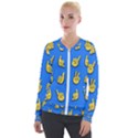 Emojis Hands Fingers Background Velour Zip Up Jacket View1