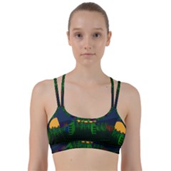 Neon City Retro Grid 80s Line Them Up Sports Bra