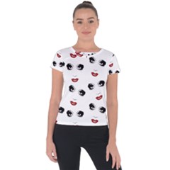 Bianca Del Rio Pattern Short Sleeve Sports Top  by Valentinaart