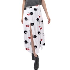 Bianca Del Rio Pattern Velour Split Maxi Skirt