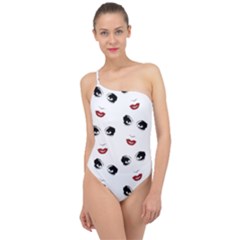 Bianca Del Rio Pattern Classic One Shoulder Swimsuit by Valentinaart