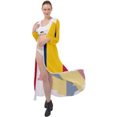 Chad Flag Map Geography Outline Maxi Chiffon Beach Wrap