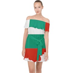 Bulgaria Country Europe Flag Off Shoulder Chiffon Dress by Sapixe