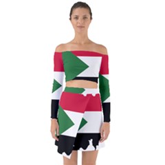 Sudan Flag Map Geography Outline Off Shoulder Top With Skirt Set by Sapixe