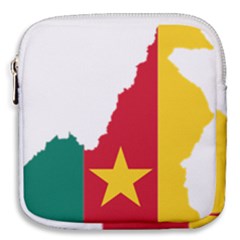 Cameroon Flag Map Geography Mini Square Pouch by Sapixe