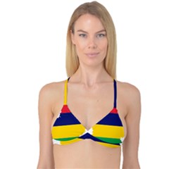 Mauritius Flag Map Geography Reversible Tri Bikini Top by Sapixe