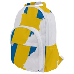 Sweden Country Europe Flag Borders Rounded Multi Pocket Backpack by Sapixe