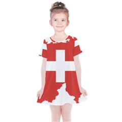 Switzerland Country Europe Flag Kids  Simple Cotton Dress by Sapixe