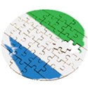 Sierra Leone Flag Map Geography Wooden Puzzle Round View2