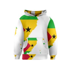 Sao Tome Principe Flag Map Kids  Pullover Hoodie by Sapixe