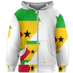 Sao Tome Principe Flag Map Kids  Zipper Hoodie Without Drawstring by Sapixe