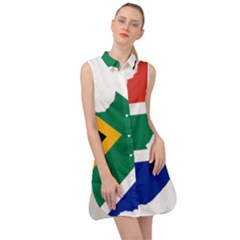 Africa Borders Country Flag Sleeveless Shirt Dress