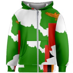 Zambia Flag Map Geography Outline Kids  Zipper Hoodie Without Drawstring by Sapixe