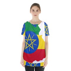 Ethiopia Flag Map Geography Skirt Hem Sports Top by Sapixe