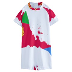 Eritrea Flag Map Geography Outline Kids  Boyleg Half Suit Swimwear by Sapixe