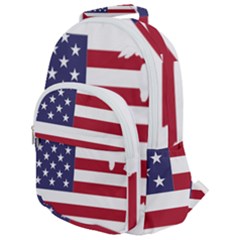 America Art Borders Cartography Rounded Multi Pocket Backpack by Sapixe