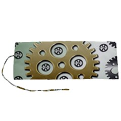 Gear Background Sprocket Roll Up Canvas Pencil Holder (s)