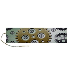 Gear Background Sprocket Roll Up Canvas Pencil Holder (l)