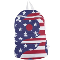 Yang Yin America Flag Abstract Foldable Lightweight Backpack by Sapixe