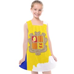 Andorra Country Europe Flag Kids  Cross Back Dress by Sapixe