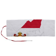 Monaco Country Europe Flag Borders Roll Up Canvas Pencil Holder (m) by Sapixe