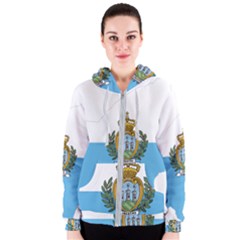 San Marino Country Europe Flag Women s Zipper Hoodie by Sapixe