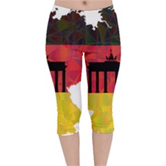 Republic Germany Deutschland Map Velvet Capri Leggings  by Sapixe