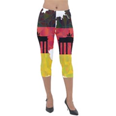 Republic Germany Deutschland Map Lightweight Velour Capri Leggings  by Sapixe
