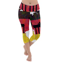 Republic Germany Deutschland Map Lightweight Velour Capri Yoga Leggings by Sapixe