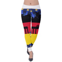 Republic Germany Deutschland Map Velvet Leggings by Sapixe