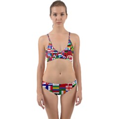 Flags Countries International Wrap Around Bikini Set by Sapixe