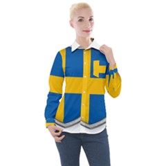 Flag Sweden Country Swedish Symbol Women s Long Sleeve Pocket Shirt