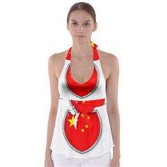 Flag China Country Nation Asia Babydoll Tankini Top by Sapixe