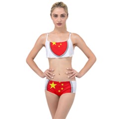 Flag China Country Nation Asia Layered Top Bikini Set by Sapixe