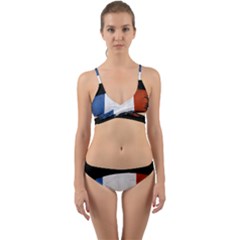 Flag France Flags French Country Wrap Around Bikini Set by Sapixe