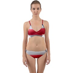 Costa Rica Flag Country Symbol Wrap Around Bikini Set by Sapixe