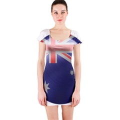 Australia Flag Country National Short Sleeve Bodycon Dress by Sapixe