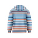 Blue And Coral Stripe 2 Kids  Pullover Hoodie View2